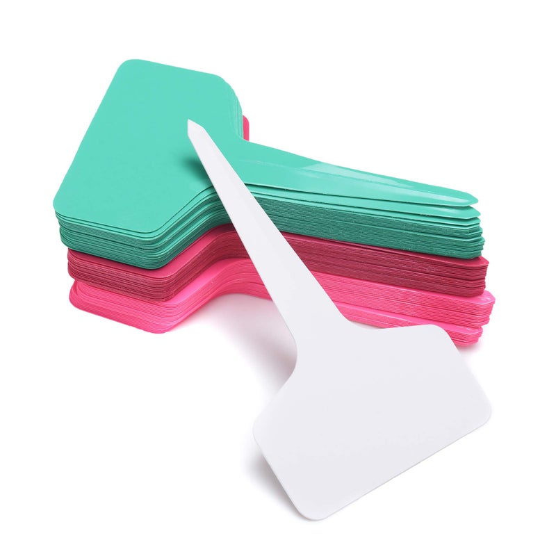 Mihey 150 Pcs T-Type Plant Labels with a Pen, Waterproof Plastic Plant Tags Nursery Garden Markers, 6 x 10cm, 6 Colors - Image 3